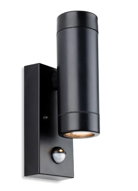 Track lighting with a brushed nickel finishRavel Resin 2 Light Wall with PIR Black Track lighting with a brushed nickel finishRavel Resin 2 Light Wall with PIR Black