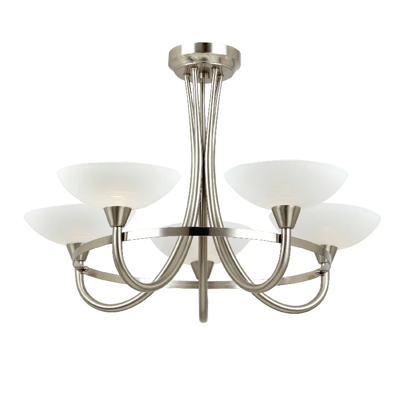 Track lighting with a sleek profileCagney 5lt semi flush