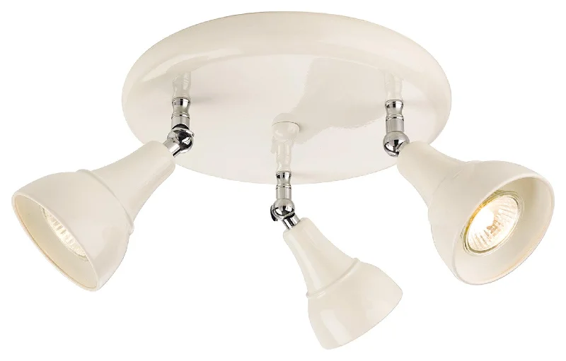 Track lighting for task lighting in workshopsCountry 3 Light Flush Cream