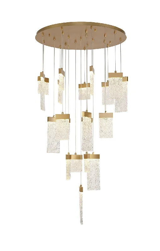 Track lighting for creating a focal pointSpades Pendant Round 5m, 21 x 4.5W LED, 3000K, 3360lm, Painted Brushed Gold, 3yrs Warranty Item Weight: 34.2kg Track lighting for creating a focal pointSpades Pendant Round 5m, 21 x 4.5W LED, 3000K, 3360lm, Painted Brushed Gold, 3yrs Warranty Item Weight: 34.2kg