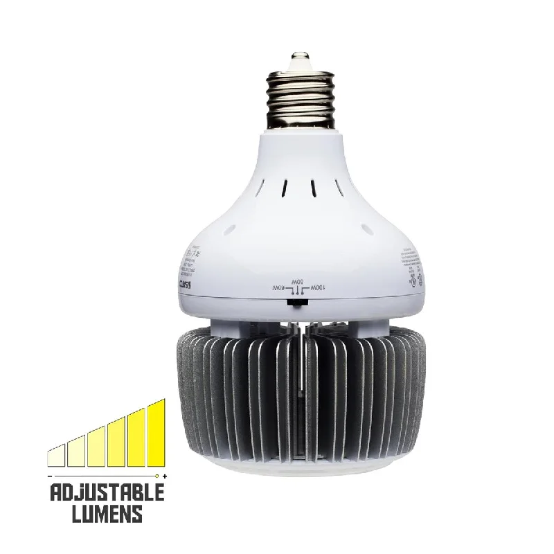 Industrial Emergency Lighting for Safety in FactoriesHi-Pro LED High Bay Bulb, 60W|80W|100W, 14000 Lm, 5000K, 320W MH Equal, EX39 Mogul, 120-277V