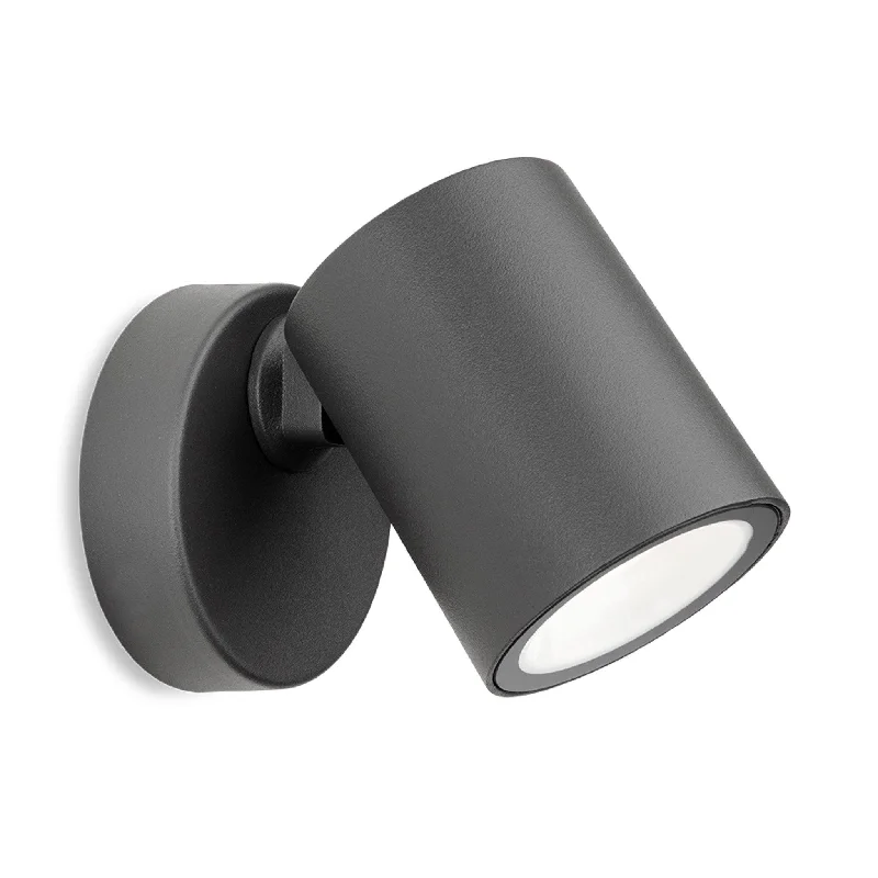 Track lighting for creating a moody atmospherewood wall lamps with natural grain for a warm and organic feelVermont LED Wall Light Graphite