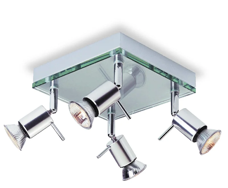 Track lighting with a minimalist track designAqua 4 Light Flush Aluminium with Clear Glass Track lighting with a minimalist track designAqua 4 Light Flush Aluminium with Clear Glass