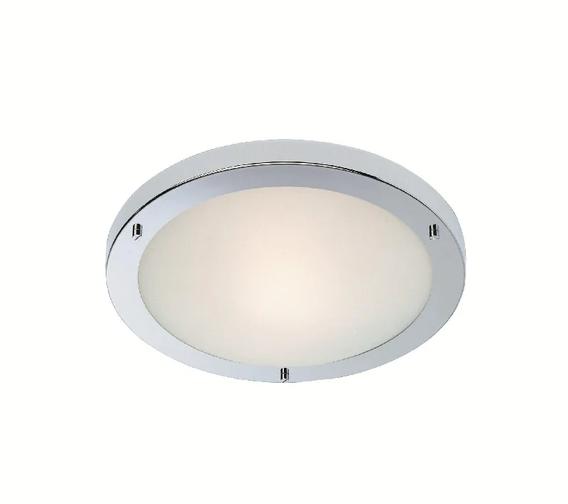 Low - voltage track lighting for safetyRondo Flush Fitting Chrome with Opal Glass