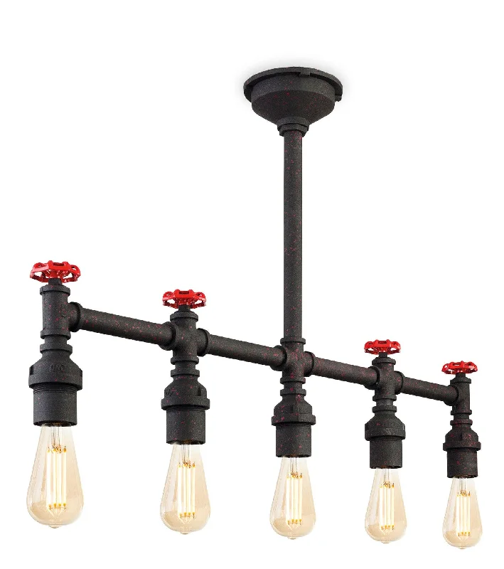 Track lighting with a long - lasting lifespanFactory 5 Light Semi Flush Fitting Rustic Black Track lighting with a long - lasting lifespanFactory 5 Light Semi Flush Fitting Rustic Black