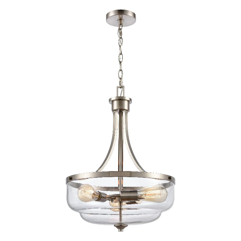 Track lighting with clear glass shadesCalistoga 17" Wide 3-Light Pendant