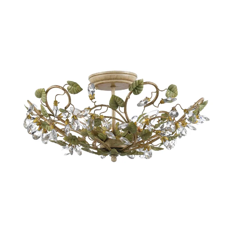 Track lighting with a decorative track designJosie Semi Flush Mount Ceiling Light