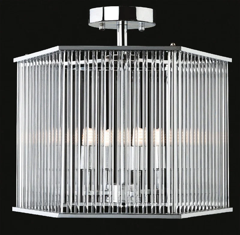 Track lighting for highlighting kitchen cabinetsRialto Semi Flush - Hexagon Chrome with Clear Glass Rods Track lighting for highlighting kitchen cabinetsRialto Semi Flush - Hexagon Chrome with Clear Glass Rods