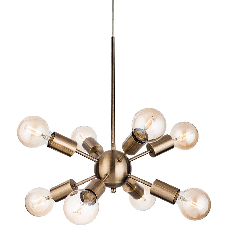 Industrial - style track lighting for loftsAlfa 8 Light Fitting Antique Brass