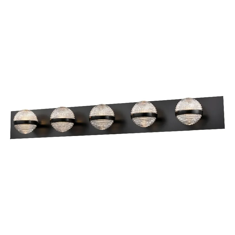 Wireless track lighting for easy installationDryden 5-Light Vanity