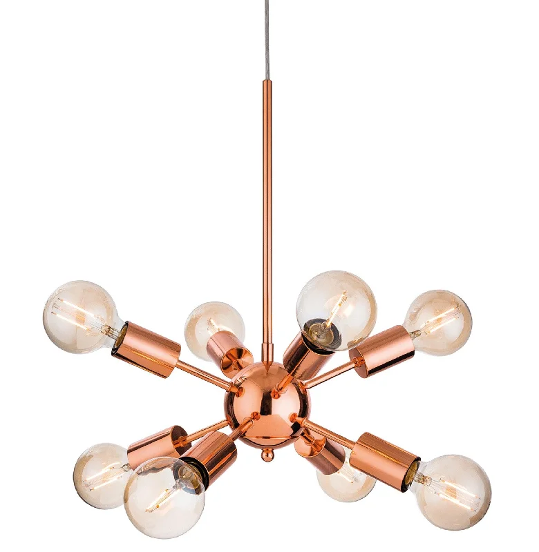 Track lighting with multiple heads for flexibilityAlfa 8 Light Fitting Copper