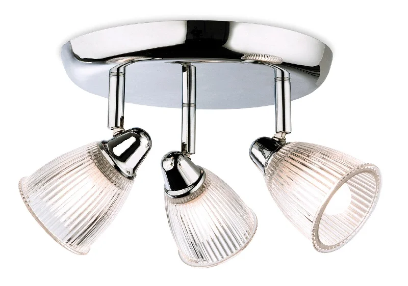 Track lighting with a sleek profileEcho 3 Light Flush Chrome with Clear Ribbed Glass Track lighting with a sleek profileEcho 3 Light Flush Chrome with Clear Ribbed Glass
