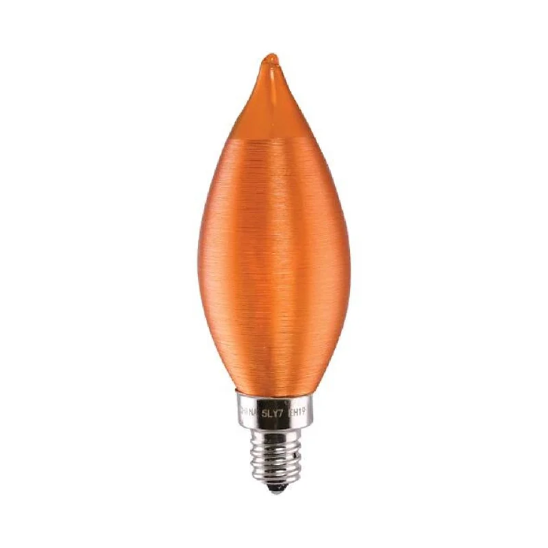 Dust - Resistant Industrial Lighting for Dirty WorkspacesCA11 Filament LED Bulb, 2W, 100lm, 2100K, 20W Equal, E12 Candelabra Base, Satin Spun Amber