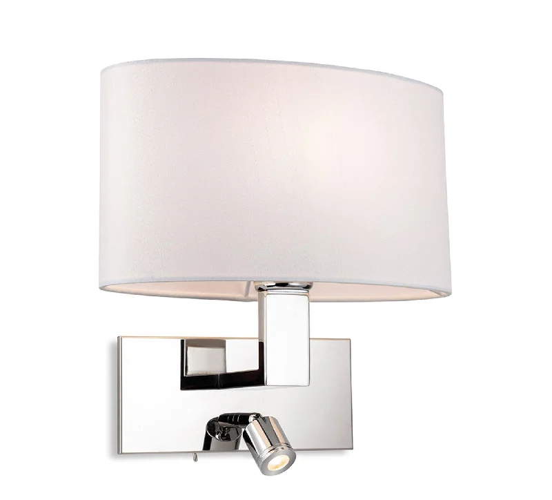 Track lighting for creating a moody atmosphereWebster 2 Light Wall (Switched) Chrome with Cream Shade