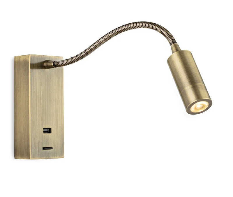 Track lighting for enhancing the architecturefabric wall lamps with a linen shade for a relaxed and breathable atmosphereClifton LED Flexi Wall Light & USB Antique Brass Track lighting for enhancing the architecturefabric wall lamps with a linen shade for a relaxed and breathable atmosphereClifton LED Flexi Wall Light & USB Antique Brass