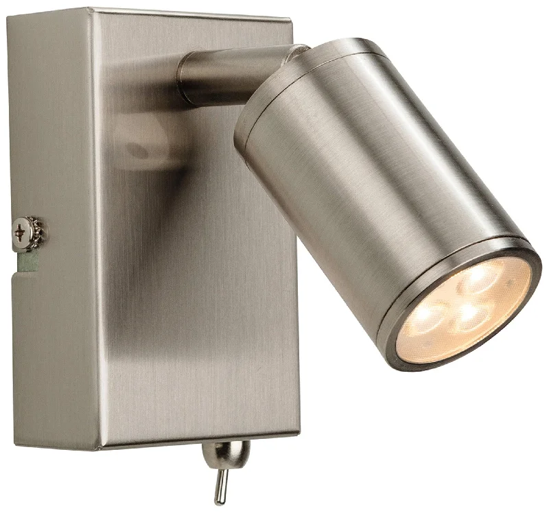 Track lighting with a long - lasting lifespanglass wall lamps with frosted glass for soft, diffused lightOrion LED Wall Light (Switched) Brushed Steel Track lighting with a long - lasting lifespanglass wall lamps with frosted glass for soft, diffused lightOrion LED Wall Light (Switched) Brushed Steel