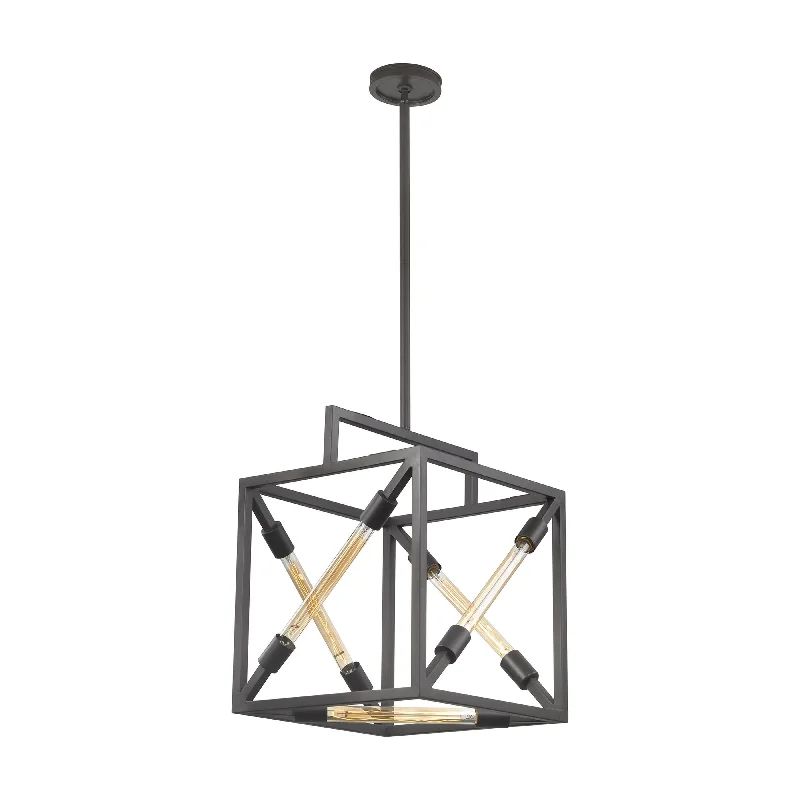 Modern track lighting with LED bulbsBox Tube 16" Wide 5-Light Pendant