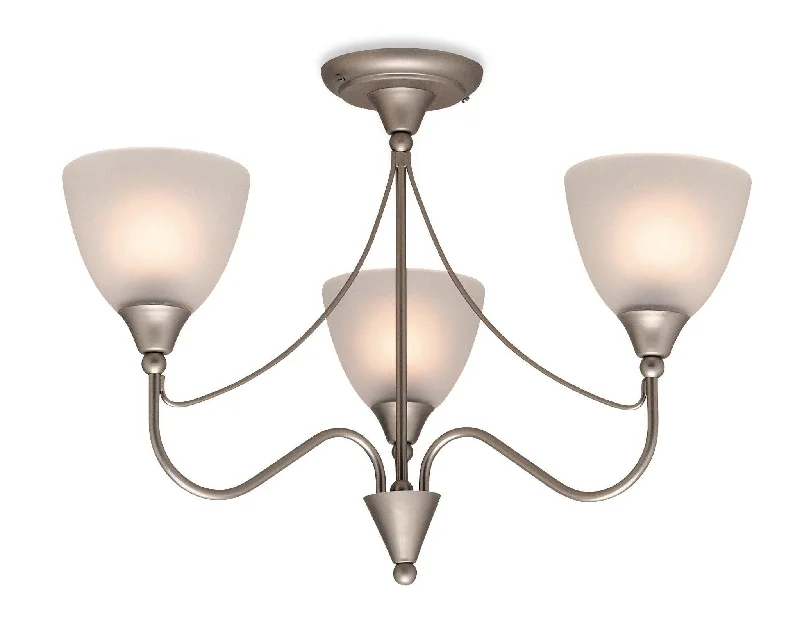 Wireless track lighting for easy installationSantana 3 Light Flush Fitting Satin Steel with Opal Glass Wireless track lighting for easy installationSantana 3 Light Flush Fitting Satin Steel with Opal Glass