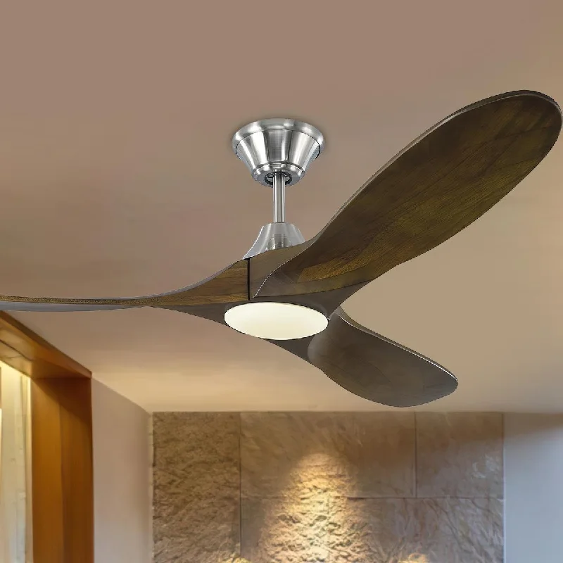 Industrial Lighting for Textile MillsMaverick II 52 Inch Steel and Walnut Damp Rated LED Ceiling Fan with Remote Industrial Lighting for Textile MillsMaverick II 52 Inch Steel and Walnut Damp Rated LED Ceiling Fan with Remote