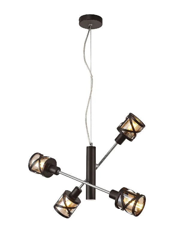 Track lighting for high - ceiling spacesNivea 4 Light Adjustable Pendant E14, Oiled Bronze/Matt Grey/Polished Chrome/Cognac