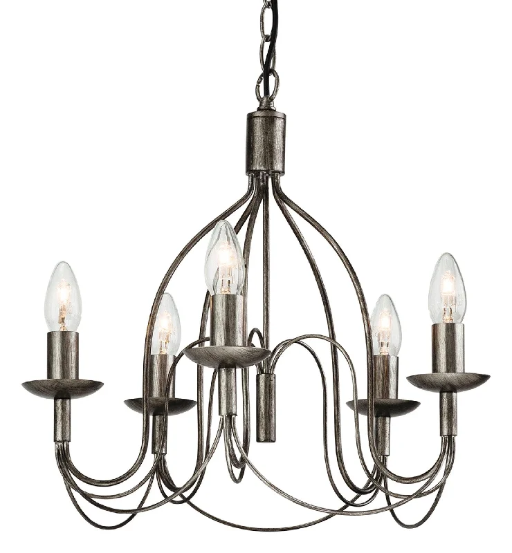 Industrial - style track lighting for loftsRegency 5 light Fitting Antique Silver