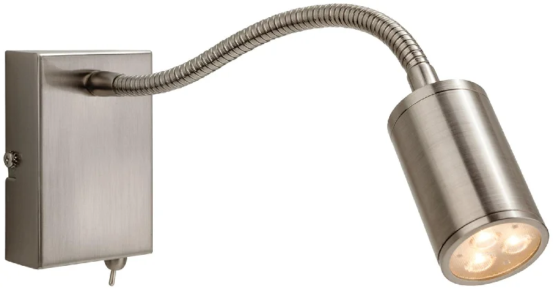 Track lighting for highlighting bookcasesmid - century modern wall lamps with iconic shapes for a stylish studyOrion LED Flexi Wall Light (Switched) Brushed Steel Track lighting for highlighting bookcasesmid - century modern wall lamps with iconic shapes for a stylish studyOrion LED Flexi Wall Light (Switched) Brushed Steel