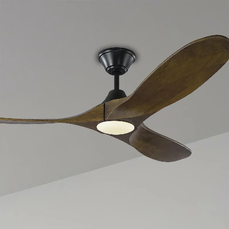 Industrial Area Lighting for Large Open SpacesMaverick II 52 Inch Black and Walnut Damp Rated LED Ceiling Fan with Remote Industrial Area Lighting for Large Open SpacesMaverick II 52 Inch Black and Walnut Damp Rated LED Ceiling Fan with Remote