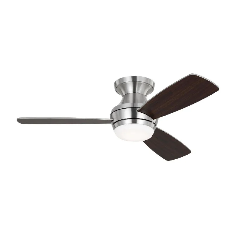 Dust - Resistant Industrial Lighting for Dirty WorkspacesIkon 44 Inch Brushed Steel Hugger LED Ceiling Fan with Remote Dust - Resistant Industrial Lighting for Dirty WorkspacesIkon 44 Inch Brushed Steel Hugger LED Ceiling Fan with Remote