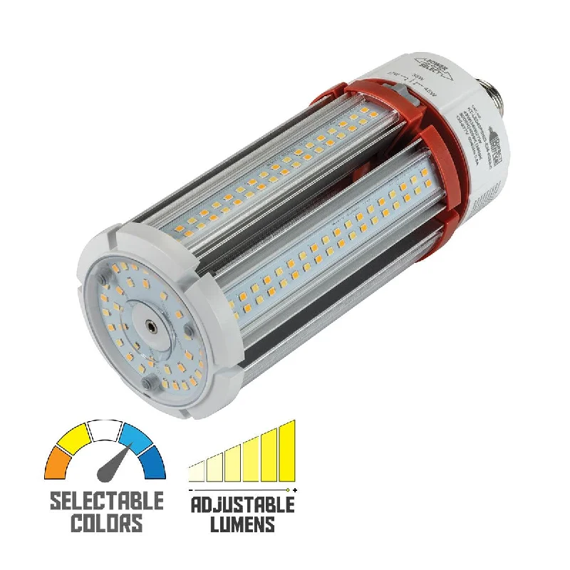 Dimmable Industrial Lighting for Ambiance ControlLED Corn Bulb, 27W|36W|45W, 6300lm, Selectable CCT, 175W MH Equal, E26 Base, 120-277V Dimmable Industrial Lighting for Ambiance ControlLED Corn Bulb, 27W|36W|45W, 6300lm, Selectable CCT, 175W MH Equal, E26 Base, 120-277V