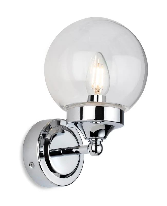 Track lighting with energy - star certificationart deco wall lamps with geometric patterns for a retro - inspired bathroomOscar Wall Light Chrome with Clear Glass Track lighting with energy - star certificationart deco wall lamps with geometric patterns for a retro - inspired bathroomOscar Wall Light Chrome with Clear Glass