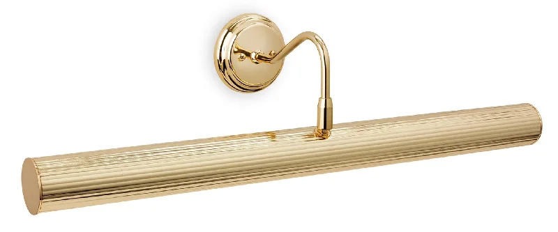Track lighting with a brushed nickel finishReeded Picture Light - 4 Light Polished Brass Track lighting with a brushed nickel finishReeded Picture Light - 4 Light Polished Brass