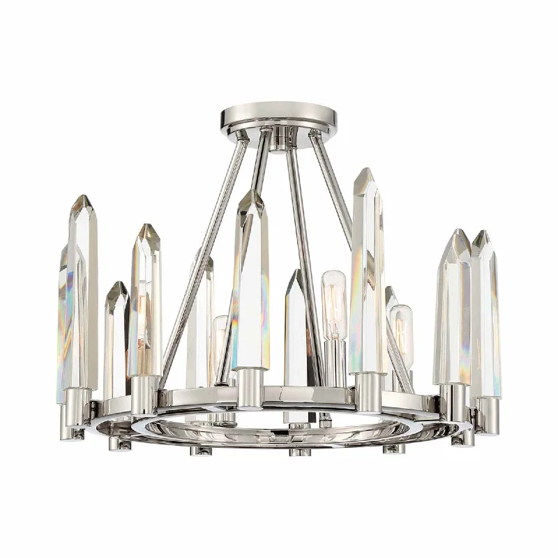 Track lighting with colored glass accentsWatson Semi Flush Mount Ceiling Light
