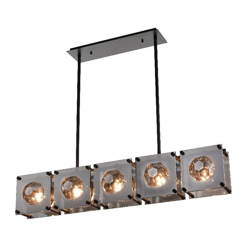 Track lighting with a chunky, bold designBrilliance 43" Wide 5-Light Linear Chandelier