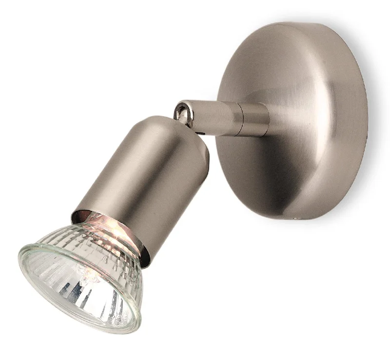 Track lighting for task lighting in workshopsRunner Single Spot Brushed Steel