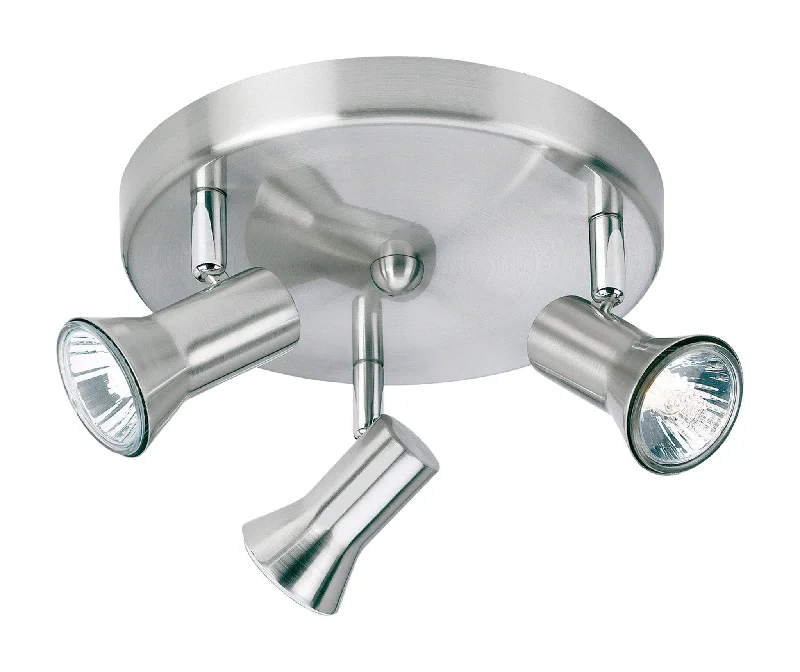 Adjustable track lighting for living roomsMagnum 3 Light Flush Brushed Steel