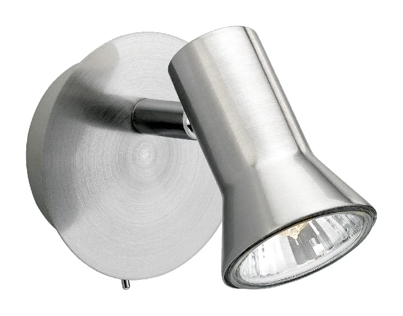 Track lighting with multiple heads for flexibilityMagnum Single Spot (Switched) Brushed Steel