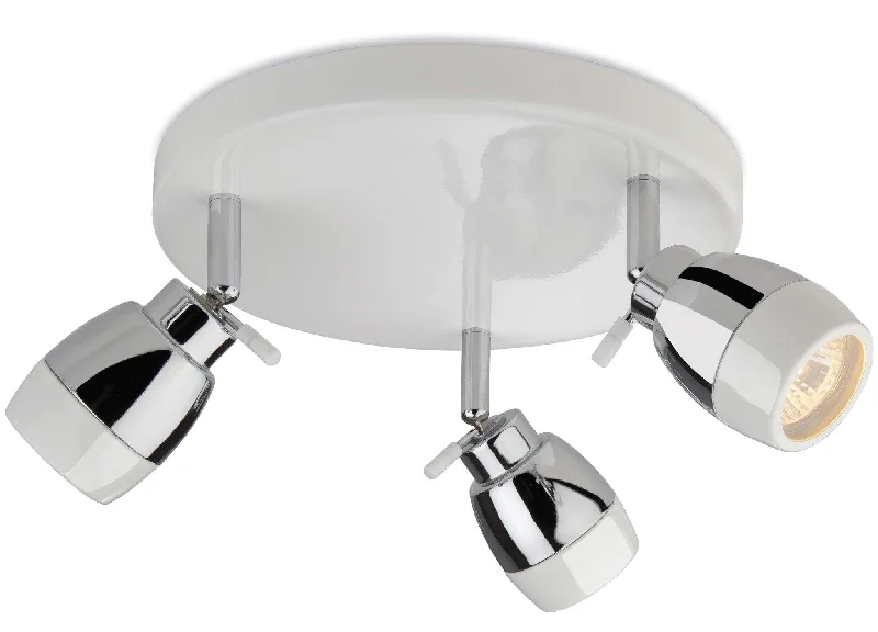 White track lighting for a clean lookMarine 3 Light Flush White with Chrome