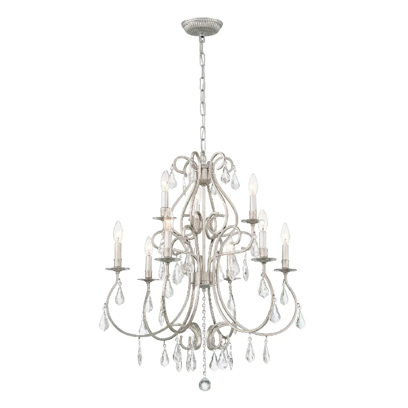 Large Chandeliers for Grand Halls and FoyersLarge Chandeliers for Grand Halls and FoyersAshton 9 Light Swarovski Strass Crystal Olde Silver Chandelier