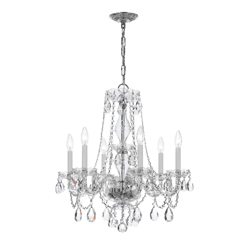 Chandeliers with Murano Glass for a High - End Artistic TouchChandeliers with Murano Glass for a High - End Artistic TouchTraditional Crystal 6 Light Spectra Crystal Polished Chrome Chandelier