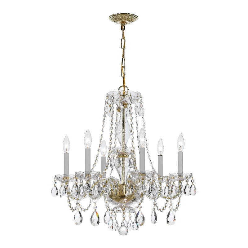 Bohemian - Style Beaded Chandeliers for Eclectic DecorBohemian - Style Beaded Chandeliers for Eclectic DecorTraditional Crystal 6 Light Spectra Crystal Polished Brass Chandelier