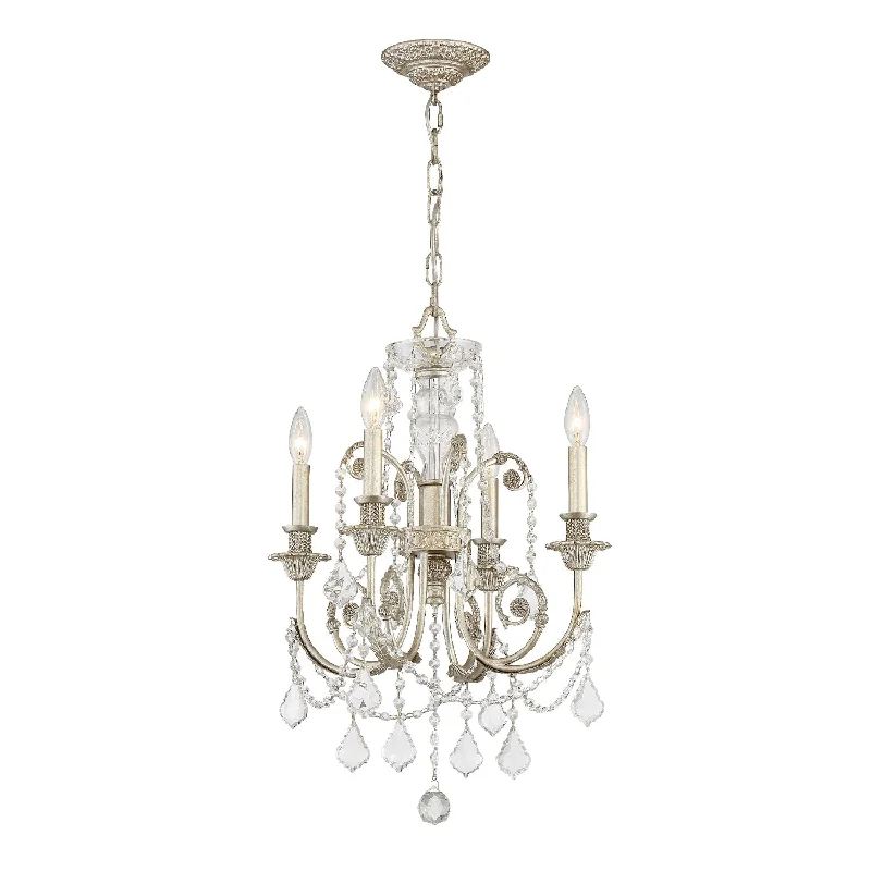 Large Chandeliers for Grand Halls and FoyersLarge Chandeliers for Grand Halls and FoyersRegis 4 Light Hand Cut Crystal Olde Silver Chandelier