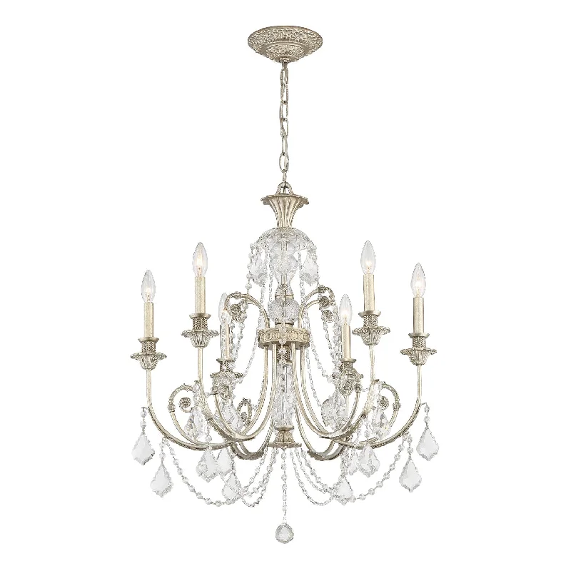 Mid - Century Modern Chandeliers for Vintage AppealMid - Century Modern Chandeliers for Vintage AppealRegis 6 Light Spectra Crystal Olde Silver Chandelier Mid - Century Modern Chandeliers for Vintage AppealMid - Century Modern Chandeliers for Vintage AppealRegis 6 Light Spectra Crystal Olde Silver Chandelier