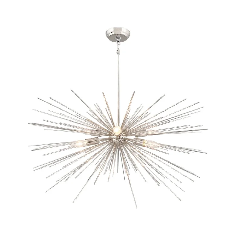 Chandeliers with Frosted Glass for a Softer Light DiffusionChandeliers with Frosted Glass for a Softer Light Diffusion6 Light Sputnik Chandelier in Nickel finish - 31Wx31Lx13H in. Chandeliers with Frosted Glass for a Softer Light DiffusionChandeliers with Frosted Glass for a Softer Light Diffusion6 Light Sputnik Chandelier in Nickel finish - 31Wx31Lx13H in.