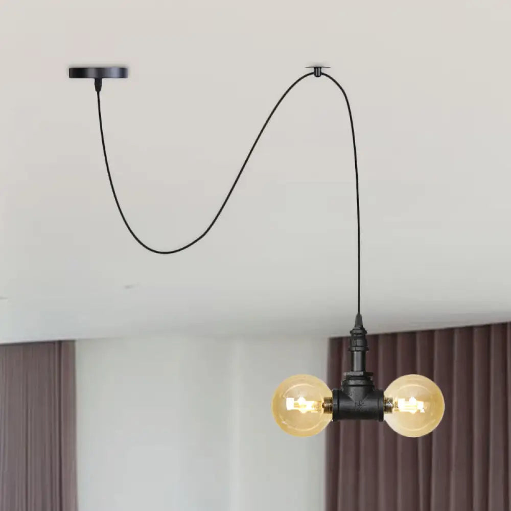 Chandeliers with Clear Crystal for a Sparkling EffectChandeliers with Clear Crystal for a Sparkling EffectAlamak - Modern Amber Glass Pendant Chandelier with Swag Design
