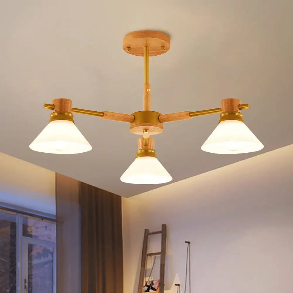 LED Chandeliers for Energy - Efficient LightingLED Chandeliers for Energy - Efficient LightingModern Glass and Wood Hanging Pendant Chandelier - Black/Gold Branch Cone Shade for Sitting Room