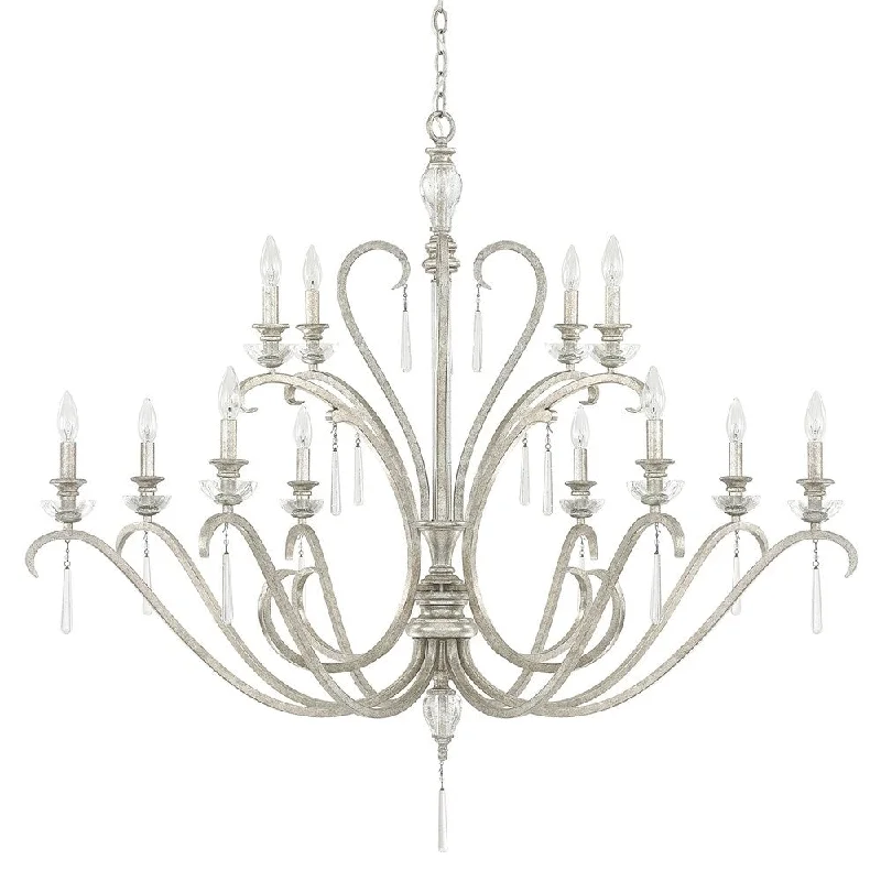 Chandeliers with Metal Frames in Copper FinishChandeliers with Metal Frames in Copper FinishCeline 12-light Antique Silver Chandelier