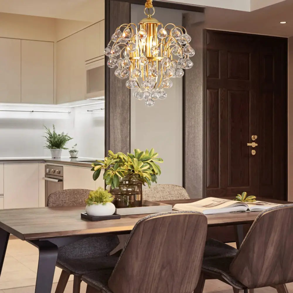Chandeliers with Metal Frames in Gold FinishChandeliers with Metal Frames in Gold FinishGolden Crystal Ball Pendant Lighting - Contemporary 3-Light Ceiling Hanging Fixture for Dining Room Chandeliers with Metal Frames in Gold FinishChandeliers with Metal Frames in Gold FinishGolden Crystal Ball Pendant Lighting - Contemporary 3-Light Ceiling Hanging Fixture for Dining Room