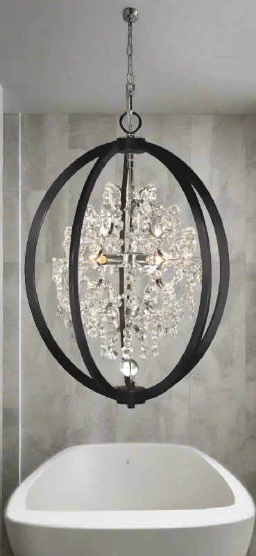 Chandeliers with Metal Frames in Bronze FinishChandeliers with Metal Frames in Bronze FinishOV-01H-BK-CH Chandeliers with Metal Frames in Bronze FinishChandeliers with Metal Frames in Bronze FinishOV-01H-BK-CH