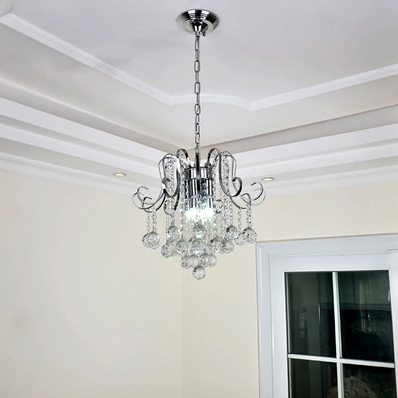 Small Chandeliers for Compact RoomsSmall Chandeliers for Compact RoomsModern Geometric Crystal Ball Pendant Light - Chrome Finish - 4 Lights Small Chandeliers for Compact RoomsSmall Chandeliers for Compact RoomsModern Geometric Crystal Ball Pendant Light - Chrome Finish - 4 Lights