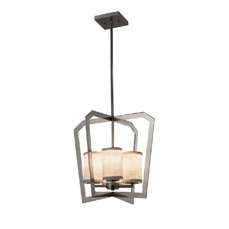 Chandeliers for Dining Rooms to Set the Mood for MealsChandeliers for Dining Rooms to Set the Mood for MealsJustice Design Textile Aria 4-light Brushed Nickel Chandelier, White Cylinder - Flat Rim Shade Chandeliers for Dining Rooms to Set the Mood for MealsChandeliers for Dining Rooms to Set the Mood for MealsJustice Design Textile Aria 4-light Brushed Nickel Chandelier, White Cylinder - Flat Rim Shade